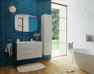 Подвесная тумба под раковину Эстет Barcelona ФР-00003577 Л 90см три ящика одна дверь